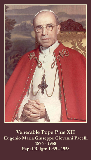 Pope Pius XII Social Justice Prayer Card